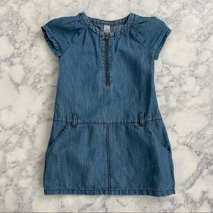 ZARA Kids Girls Blue Linen Denim Jean Dress